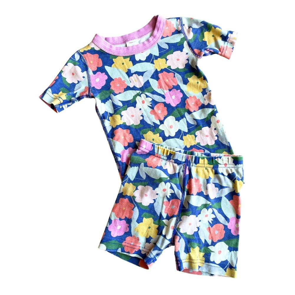 Hanna Andersson Organic Cotton Short Johns Pajamas Set, Rosey - Size 5